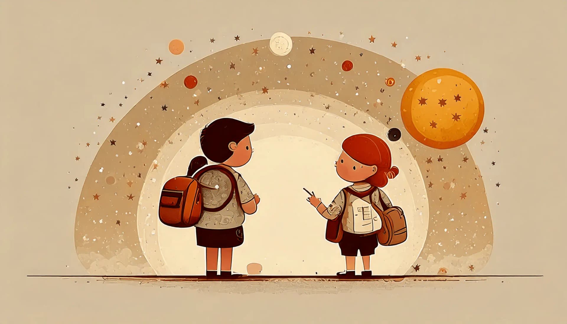 Personen vor Sternenhimmel